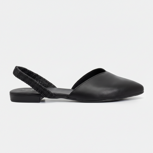 Slingback Beira Rio Preto Elástico Salto 1cm