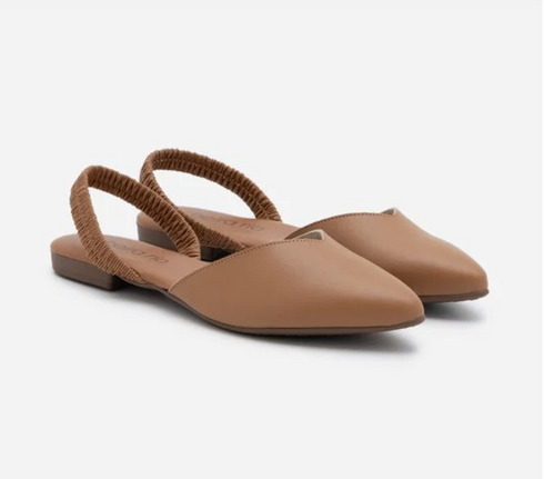Beira Rio Nude Elastic Slingback 1cm Heel
