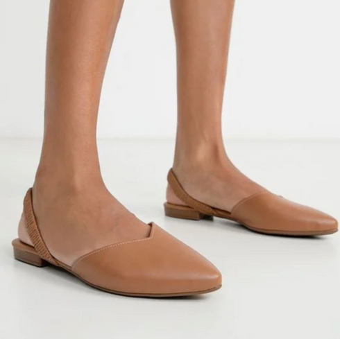 Beira Rio Nude Elastic Slingback 1cm Heel