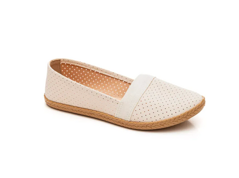 Sapatilha Moleca Off White Alpargata Microperfuros
