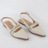 Slingback Vizzano Off White Rasteira Salto Baixo