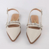 Slingback Vizzano Off White Rasteira Salto Baixo
