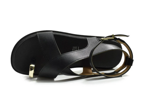 Sandália Papete Vizzano Flatform Preta 2cm