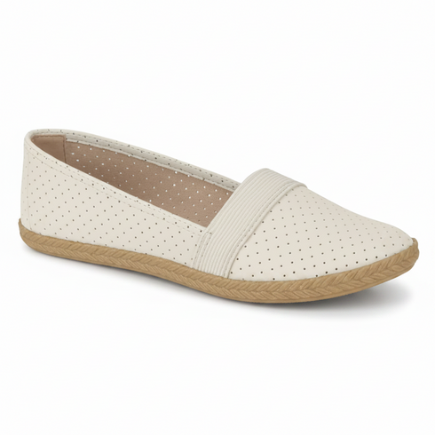Sapatilha Moleca Off White Alpargata Microperfuros