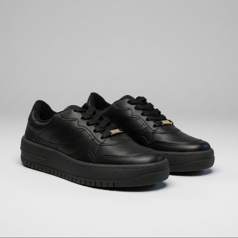 Tênis Casual Vizzano Preto Pelica Plataforma 5cm