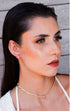 Mesh Chain Necklace and Earrings Set with Fusion Stone
