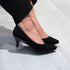 Scarpin Beira Rio Nobuck Preto Salto 6cm