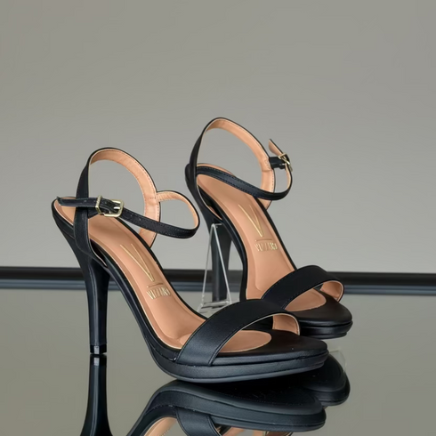 Vizzano Black High Heel Sandal 9cm