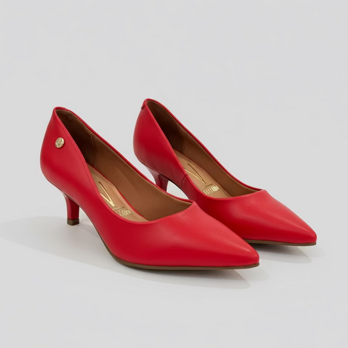 Scarpin Vizzano Salto Baixo Vermelho