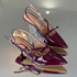 Scarpin Slingback Vizzano Marsala Verniz Salto 4cm