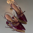Scarpin Slingback Vizzano Marsala Verniz Salto 4cm