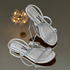 Sandália Rasteira Vizzano Off White com Tiras Strass e Elástico