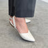 Beira Rio Off White Elastic Slingback 1cm Heel