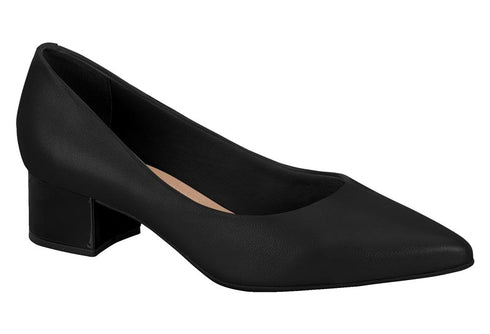 Scarpin Beira Rio Preto Napa Salto Verniz 4cm