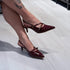 Scarpin Slingback Vizzano Marsala Verniz Salto 4cm