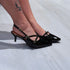 Scarpin Slingback Vizzano Preto Verniz Salto 4cm