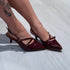 Scarpin Slingback Vizzano Marsala Verniz Salto 4cm