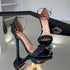 Sandália Vizzano Preta Glitter Salto Alto 9cm