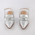Vizzano Silver Metallic Slingback with Rhinestones 1cm Heel - Elegance and Comfort