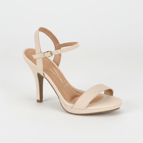 Sandália Vizzano Pelica Creme Salto Alto 9cm