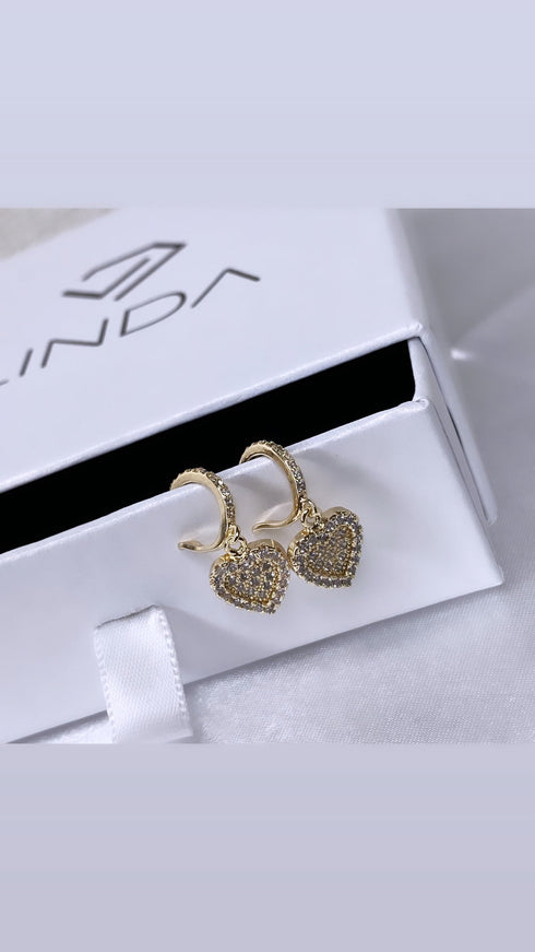 Fake Paved Heart Piercing Earring