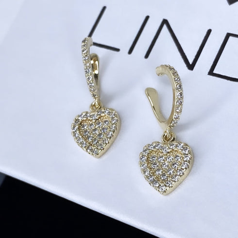 Fake Paved Heart Piercing Earring