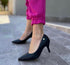 Scarpin Vizzano Preto Pelica Salto Médio 7cm
