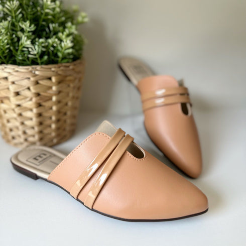 Moleca Patent Mule Sandal