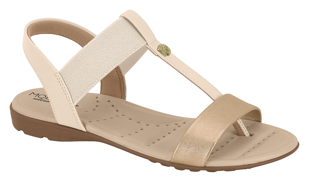 Rasteira Modare Elástico Creme