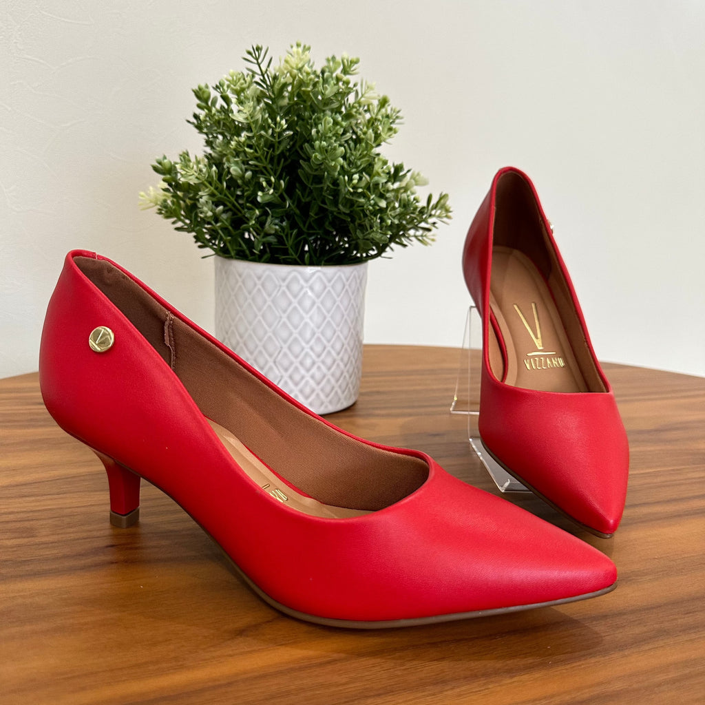 Scarpin vizzano deals salto baixo vermelho