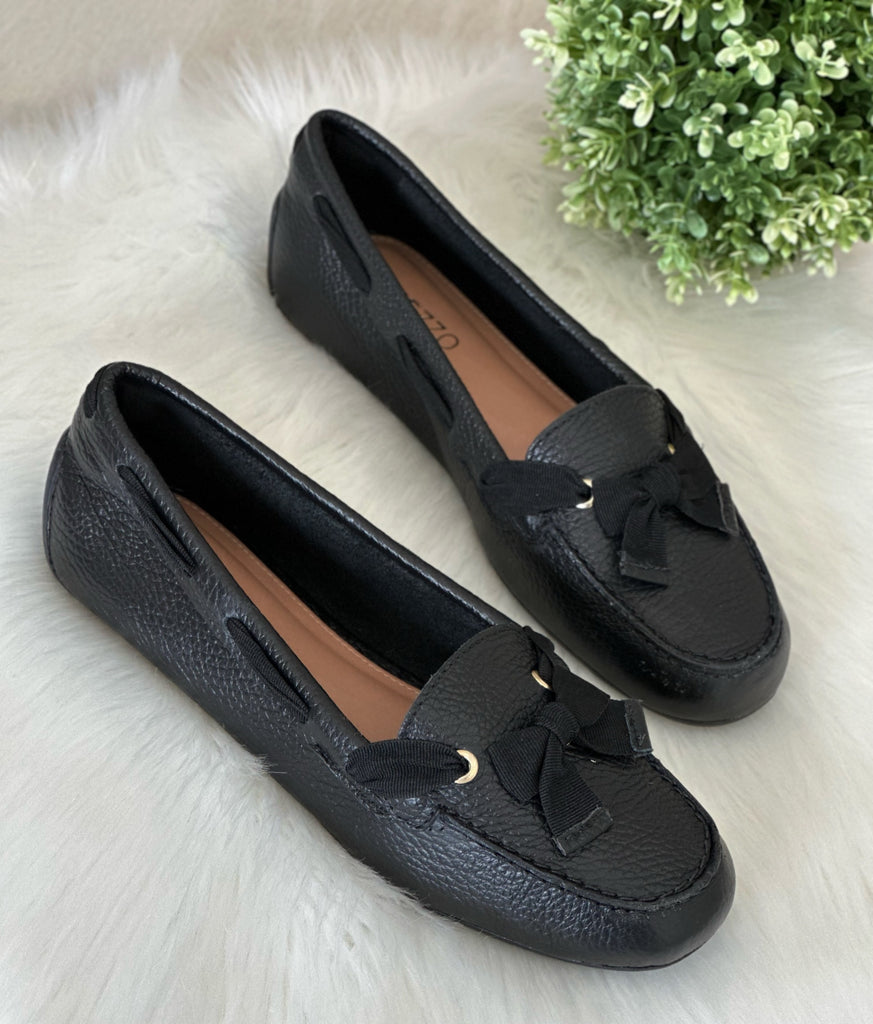 Mocassim Preto Arezzo Couro Linda Store Linda Store